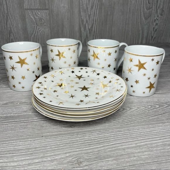 Sakura classic 1997 gold star coffee cups and dessert plates - Picture 2 of 9